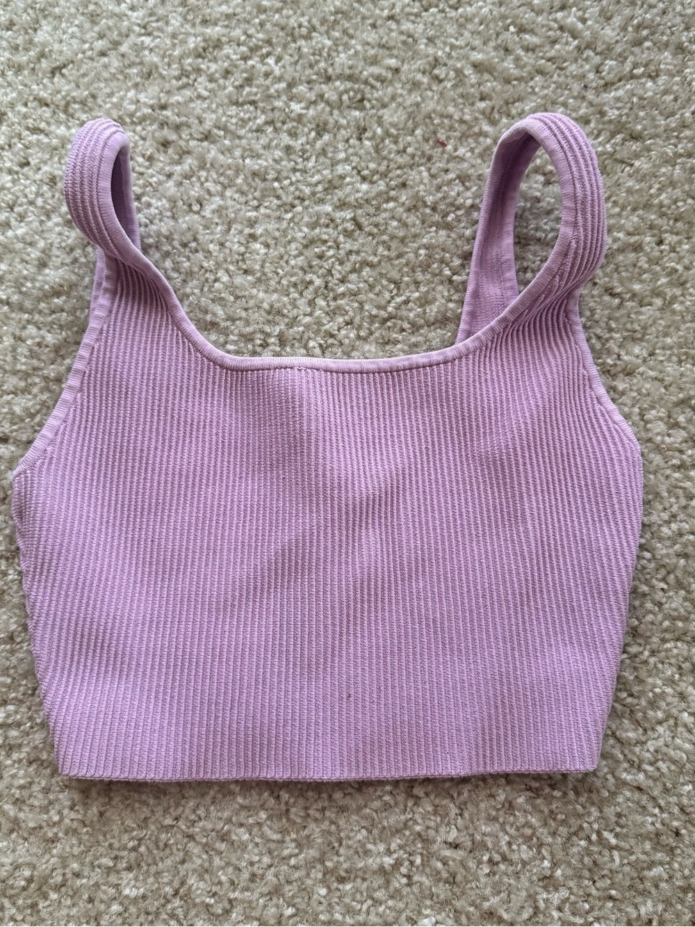 Babaton Aritzia Lilac Ribbed Knit Cropped Tank Top Small
